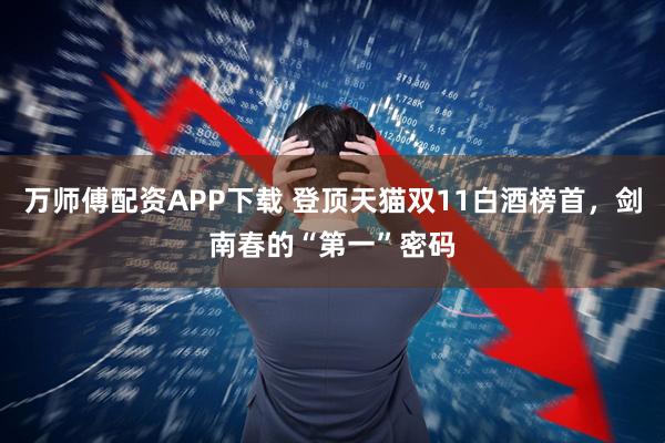 万师傅配资APP下载 登顶天猫双11白酒榜首,剑南春的“第一”密码