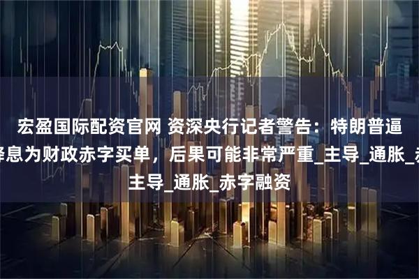 宏盈国际配资官网 资深央行记者警告：特朗普逼美联储降息为财政赤字买单，后果可能非常严重_主导_通胀_赤字融资